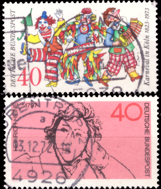 Briefmarken BRD (Bund) 1972, Mi.Nr. 748, 750. Gestempelt