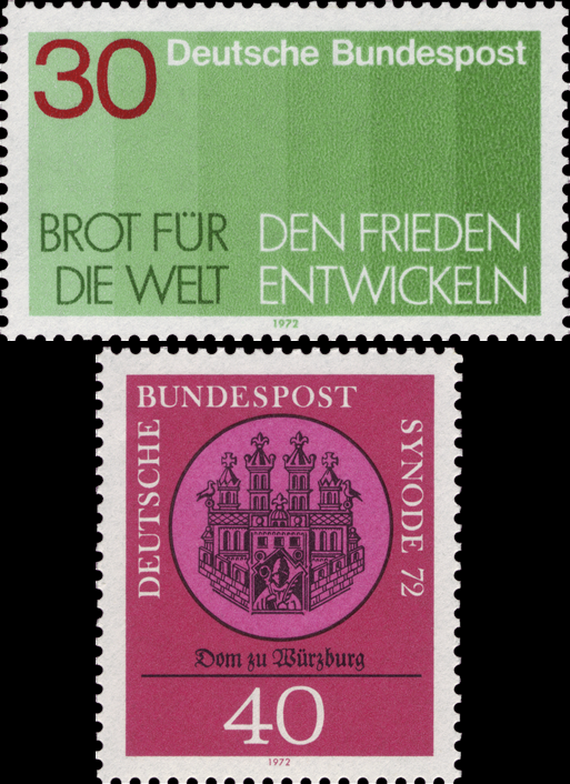 Briefmarken BRD (Bund) 1972, Mi.Nr. 751, 752. Postfrisch