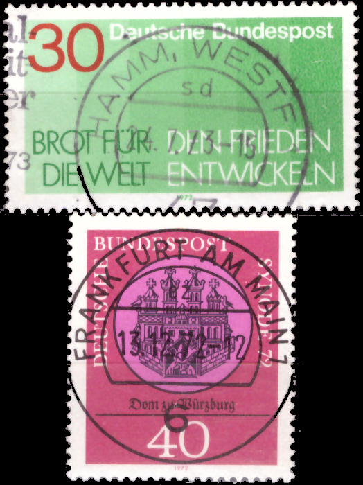 Briefmarken BRD (Bund) 1972, Mi.Nr. 751, 752. Gestempelt