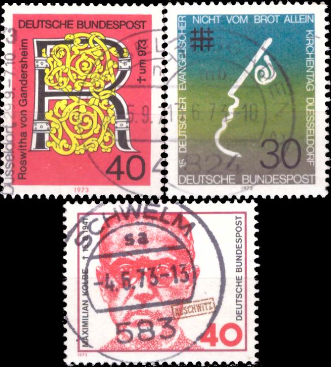 Briefmarken BRD (Bund) 1973, Mi.Nr. 770, 771, 772. Gestempelt