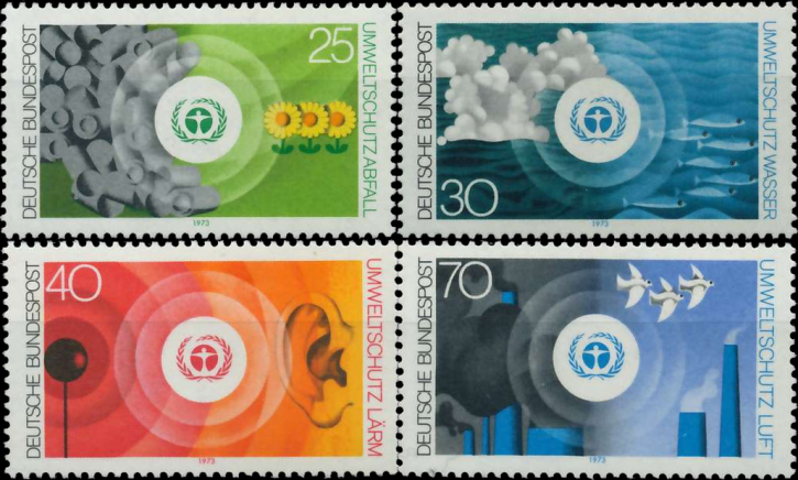 Briefmarken BRD (Bund) 1973, Mi.Nr. 774-777. Umweltschutz. Postfrisch