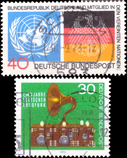 Briefmarken BRD (Bund) 1973, Mi.Nr. 781, 786. Gestempelt