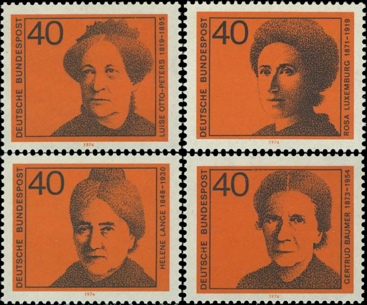 Briefmarken BRD (Bund) 1974, Mi.Nr. 791-794, Bedeutende deutsche Frauen (I). Postfrisch