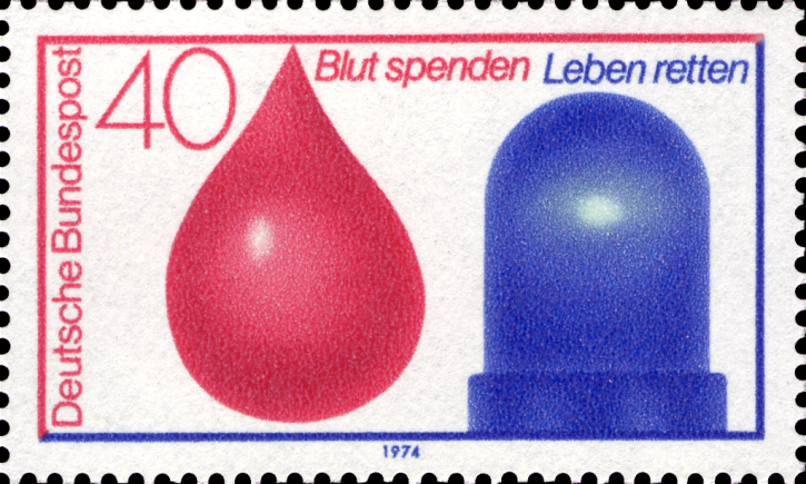 Briefmarken BRD (Bund) 1974, Mi.Nr. 797, Blutspendedienst. Postfrisch