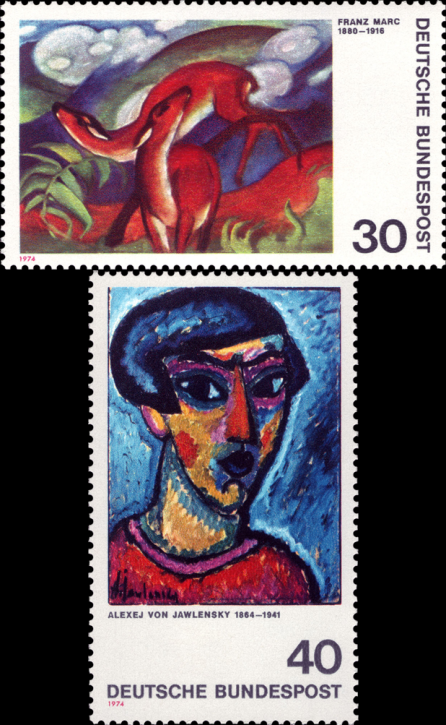 Briefmarken BRD (Bund) 1974, Mi.Nr. 798-799, Deutscher Expressionismus (I). Postfrisch