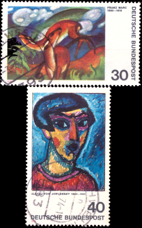 Briefmarken BRD (Bund) 1974, Mi.Nr. 798-799, Deutscher Expressionismus (I). Gestempelt