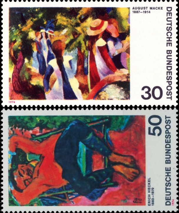 Briefmarken BRD (Bund) 1974, Mi.Nr. 816-817, Deutscher Expressionismus (II). Postfrisch