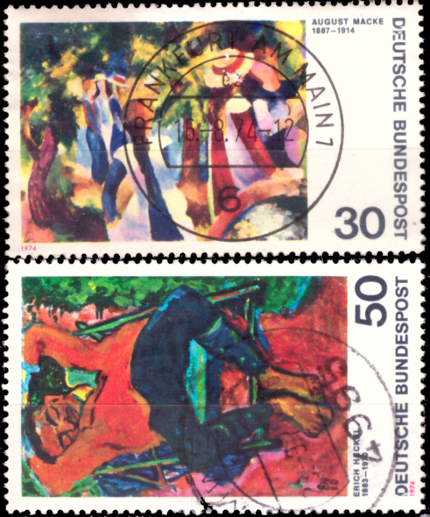 Briefmarken BRD (Bund) 1974, Mi.Nr. 816-817, Deutscher Expressionismus (II). Gestempelt