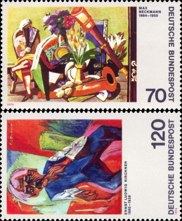 Briefmarken BRD (Bund) 1974, Mi.Nr. 822-823, Deutscher Expressionismus (III). Postfrisch