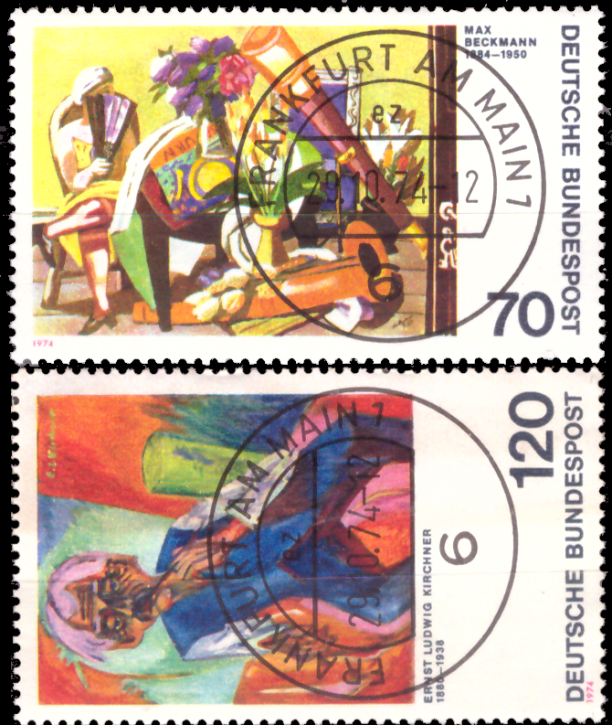 Briefmarken BRD (Bund) 1974, Mi.Nr. 822-823, Deutscher Expressionismus (III). Gestempelt