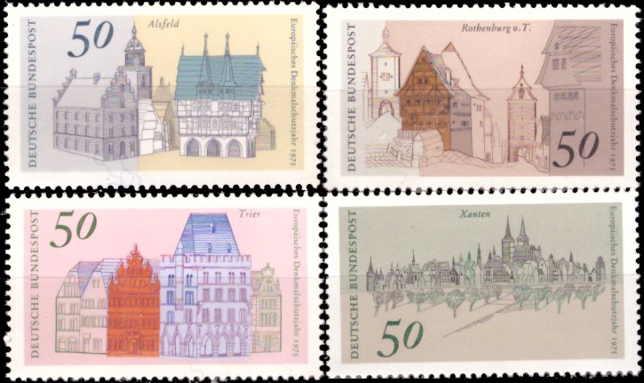 Briefmarken BRD (Bund) 1975, Mi.Nr. 860-863, Denkmalschutzjahr. Postfrisch