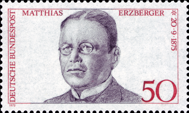 Briefmarken BRD (Bund) 1975, Mi.Nr. 865, Matthias Erzberger. Postfrisch