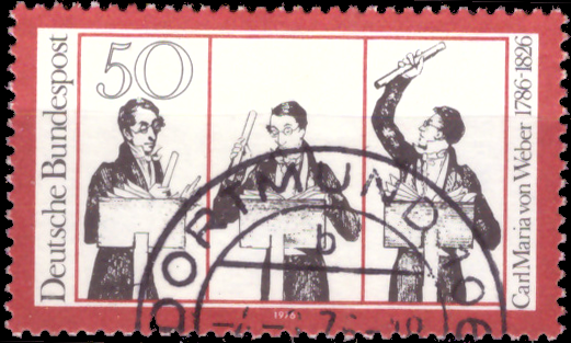 Briefmarken BRD (Bund) 1976, Mi.Nr. 894, Carl Maria von Weber. Gestempelt