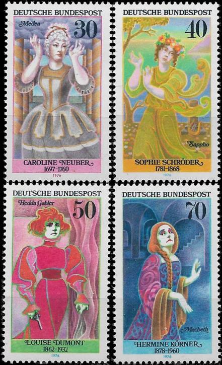 Briefmarken BRD (Bund) 1976, Mi.Nr. 908-911, Bedeutende deutsche Frauen (III). Postfrisch