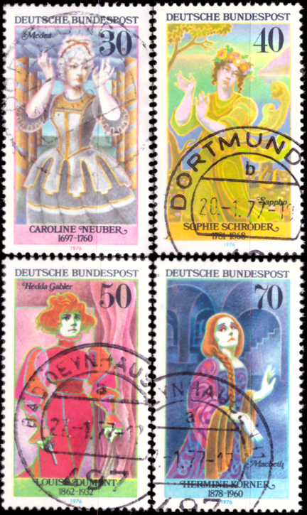 Briefmarken BRD (Bund) 1976, Mi.Nr. 908-911, Bedeutende deutsche Frauen (III). Gestempelt