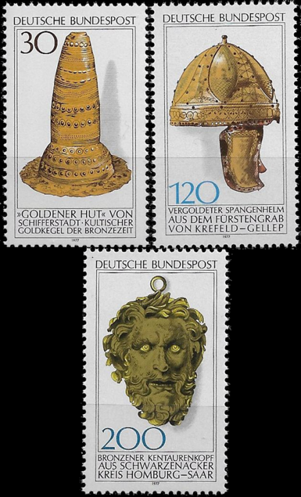 Briefmarken BRD (Bund) 1977, Mi.Nr. 943-945, Archäologisches Kulturgut (II). Postfrisch