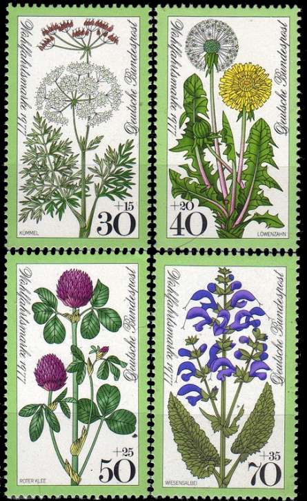 Briefmarken BRD (Bund) 1977, Mi.Nr. 949-952, Wohlfahrt: Wiesenblumen. Postfrisch
