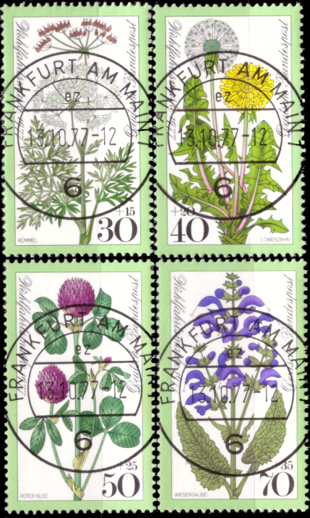 Briefmarken BRD (Bund) 1977, Mi.Nr. 949-952, Wohlfahrt: Wiesenblumen. Gestempelt