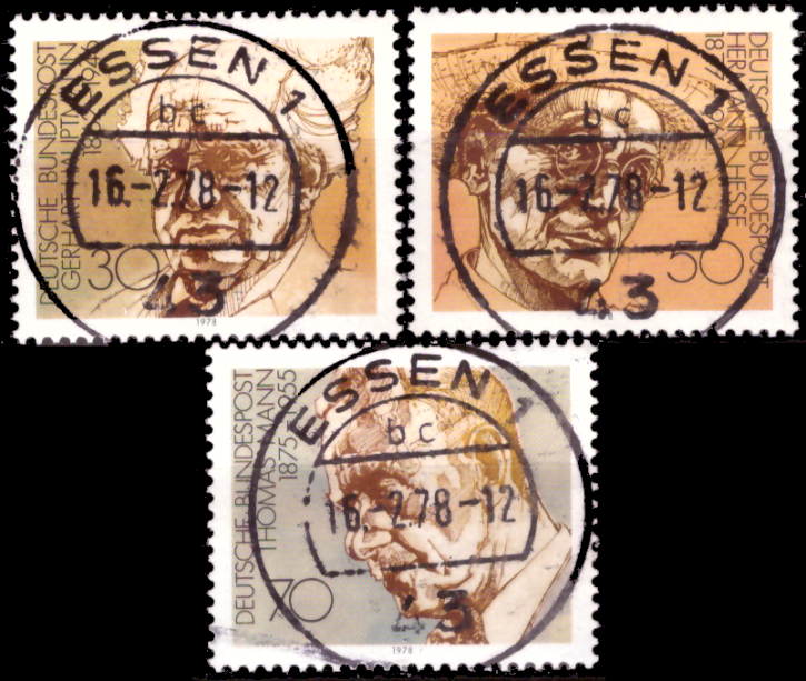 Briefmarken BRD (Bund) 1978, Mi.Nr. 959-961 (Blockmarken), Nobelpreisträger. Gestempelt
