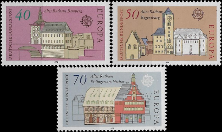 Briefmarken BRD (Bund) 1978, Mi.Nr. 969-971, Europa: Baudenkmäler. Postfrisch