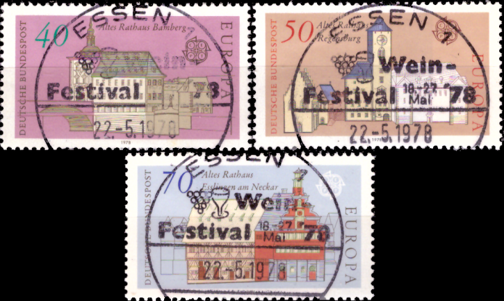 Briefmarken BRD (Bund) 1978, Mi.Nr. 969-971, Europa: Baudenkmäler. Gestempelt