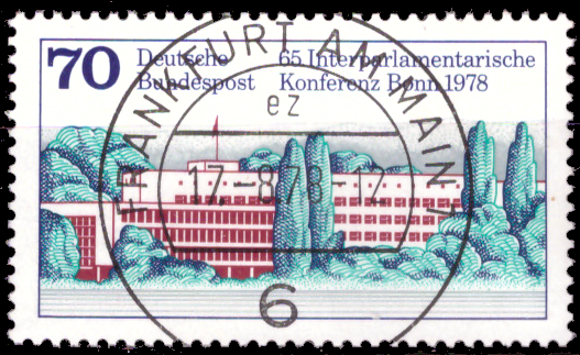 Briefmarken BRD (Bund) 1978, Mi.Nr. 976, Interparlamentarische Konferenz, Bonn. Gestempelt