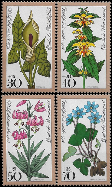 Briefmarken BRD (Bund) 1978, Mi.Nr. 982-985, Wohlfahrt: Waldblumen. Postfrisch