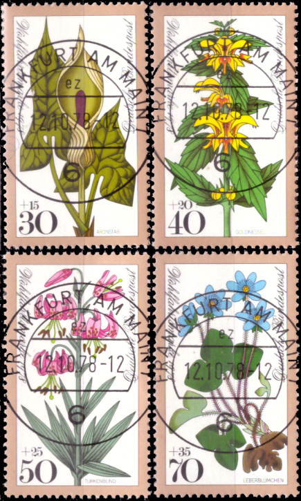 Briefmarken BRD (Bund) 1978, Mi.Nr. 982-985, Wohlfahrt: Waldblumen. Gestempelt