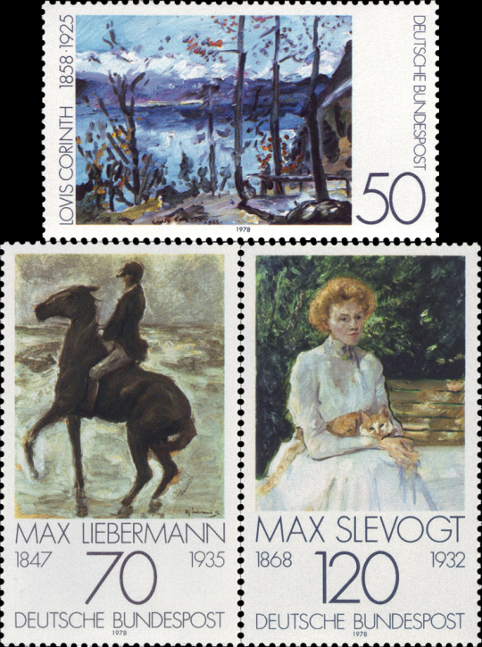 Briefmarken BRD (Bund) 1978, Mi.Nr. 986-988, Deutscher Impressionismus. Postfrisch