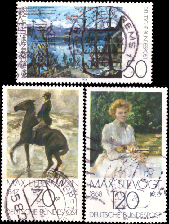 Briefmarken BRD (Bund) 1978, Mi.Nr. 986-988, Deutscher Impressionismus. Gestempelt
