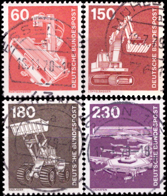 Briefmarken BRD (Bund) 1978, Mi.Nr. 990-994, Freimarken: Industrie und Technik (II). Gestempelt