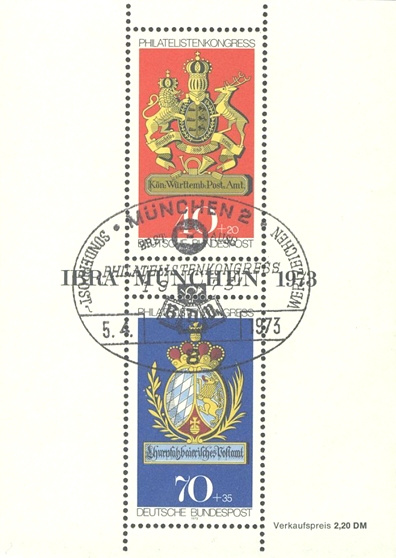 Briefmarken BRD (Bund) 1973, Mi.Nr. Block 9. (IBRA), München. Ersttagssonderstempel