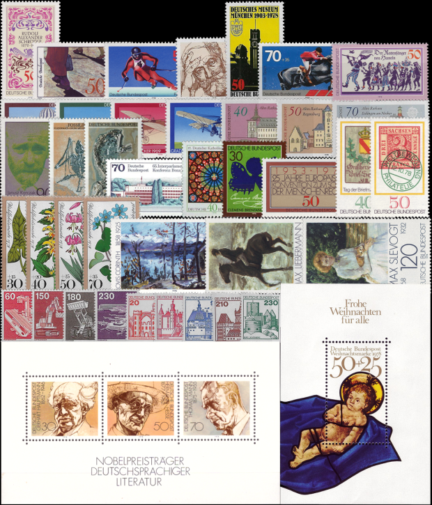 Briefmarken BRD (Bund) Jahrgang 1978 komplett, Mi.Nr. 956-999. Postfrisch