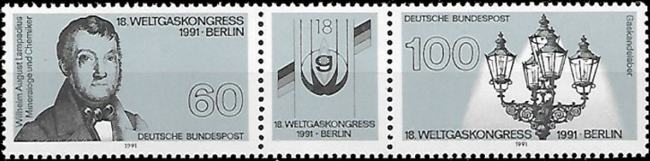 Briefmarken BRD (Bund) 1991, Mi.Nr. W Zd 10 (1537-1538), Weltgaskongress, Berlin. Postfrisch