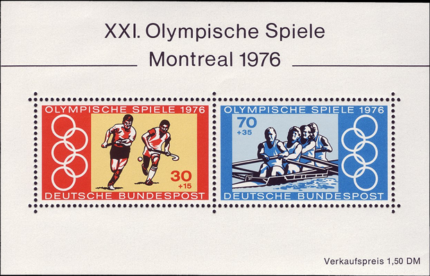 Briefmarken BRD (Bund) 1976, Mi.Nr. Block12, Olympische Sommerspiele, Montreal. Postfrisch