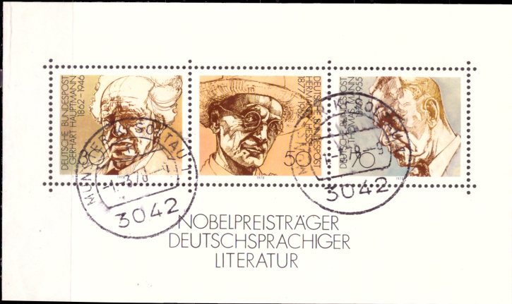 Briefmarken BRD (Bund) 1978, Mi.Nr. Block 16, Nobelpreisträger. Gestempelt