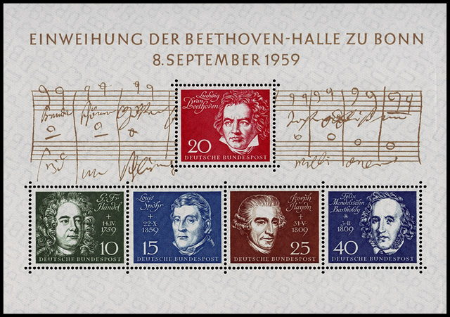 Briefmarken BRD (Bund) 1959, Mi.Nr. Block 2, Beethovenhalle. Postfrisch