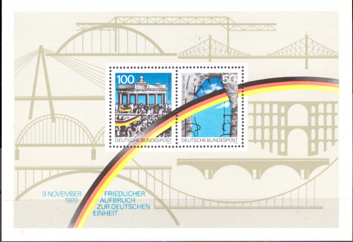 Briefmarken BRD (Bund) 1990, Mi.Nr. Block 22, Öffnung der innerdeutschen Grenzen. Postfrisch