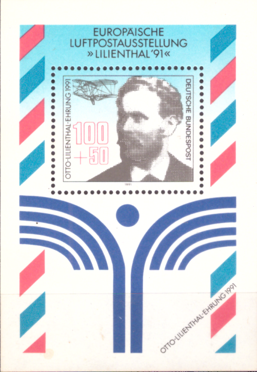 Briefmarken BRD (Bund) 1991, Mi.Nr. Block 24, Otto Lilienthal. Postfrisch