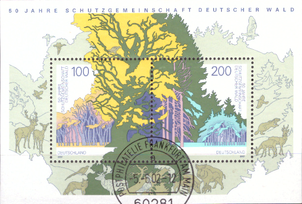 Briefmarken BRD (Bund) 1997, Mi.Nr. Block 38, Schutzgemeinschaft Deutscher Wald (SDW), Gestempelt