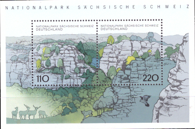 Briefmarken BRD (Bund) 1998, Mi.Nr. Block 44. National- und Naturparks (II): Sächsische Schweiz. Postfrisch