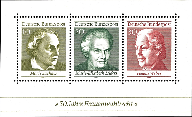 Briefmarken BRD (Bund) 1969, Mi.Nr. Block 5, 50 Jahre Frauenwahlrecht in Deutschland. Postfrisch
