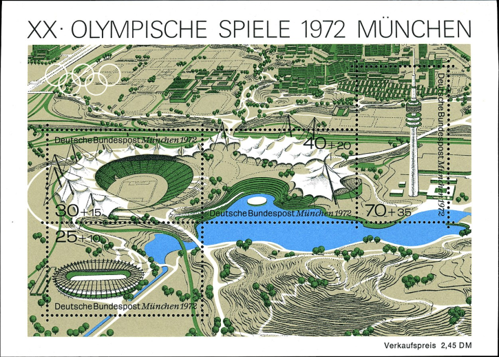 Briefmarken BRD (Bund) 1972, Mi.Nr. Block 7, Olympische Sommerspiele, München. Postfrisch