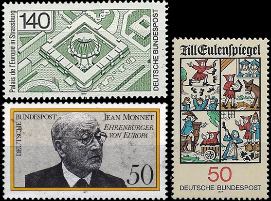 Briefmarken BRD (Bund) 1977, Mi.Nr. 921, 922, 926,  Postfrisch