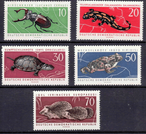 Briefmarken: DDR 1963 Mi.Nr. 978-982, Geschützte Tiere (II), Postfrisch