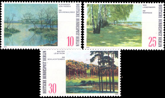 Briefmarken Berlin 1972, Mi.Nr. 423-425, Gemälde: Berliner Landschaften. Postfrisch