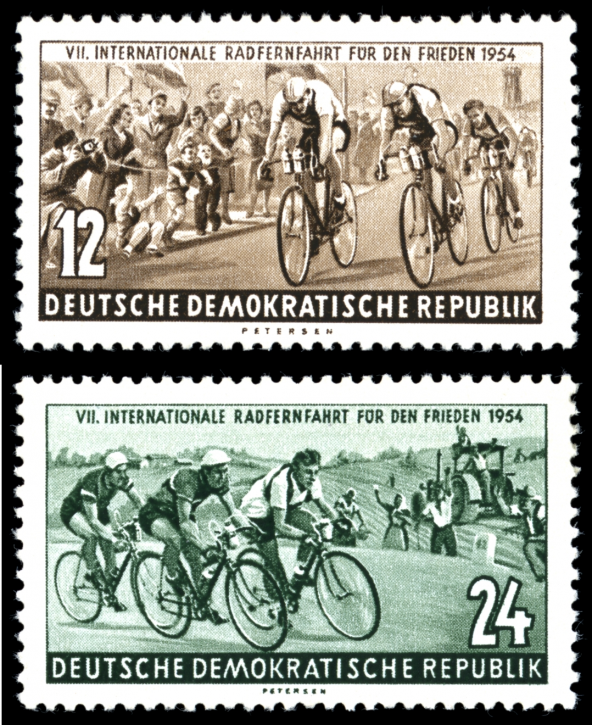 Briefmarken DDR 1954, Mi. Nr. 426-427, 7. Int. Friedensfahrt, Postfrisch