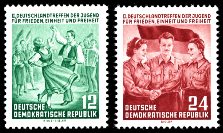 Briefmarken DDR 1954, Mi. Nr. 428-429, Deutschlandtreffen der Jugend, Postfrisch