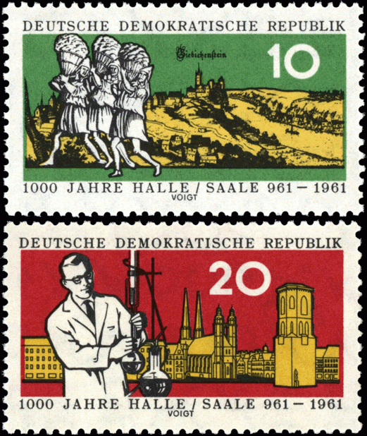 Briefmarken: DDR 1961, Mi.Nr. 833-834, 1000 Jahre Halle/Saale, Postfrisch