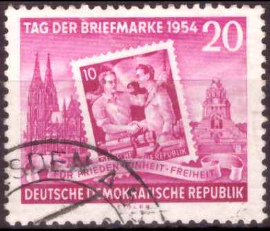 Briefmarken DDR 1954, Mi.Nr. 445A, Tag der Briefmarke, Gestempelt